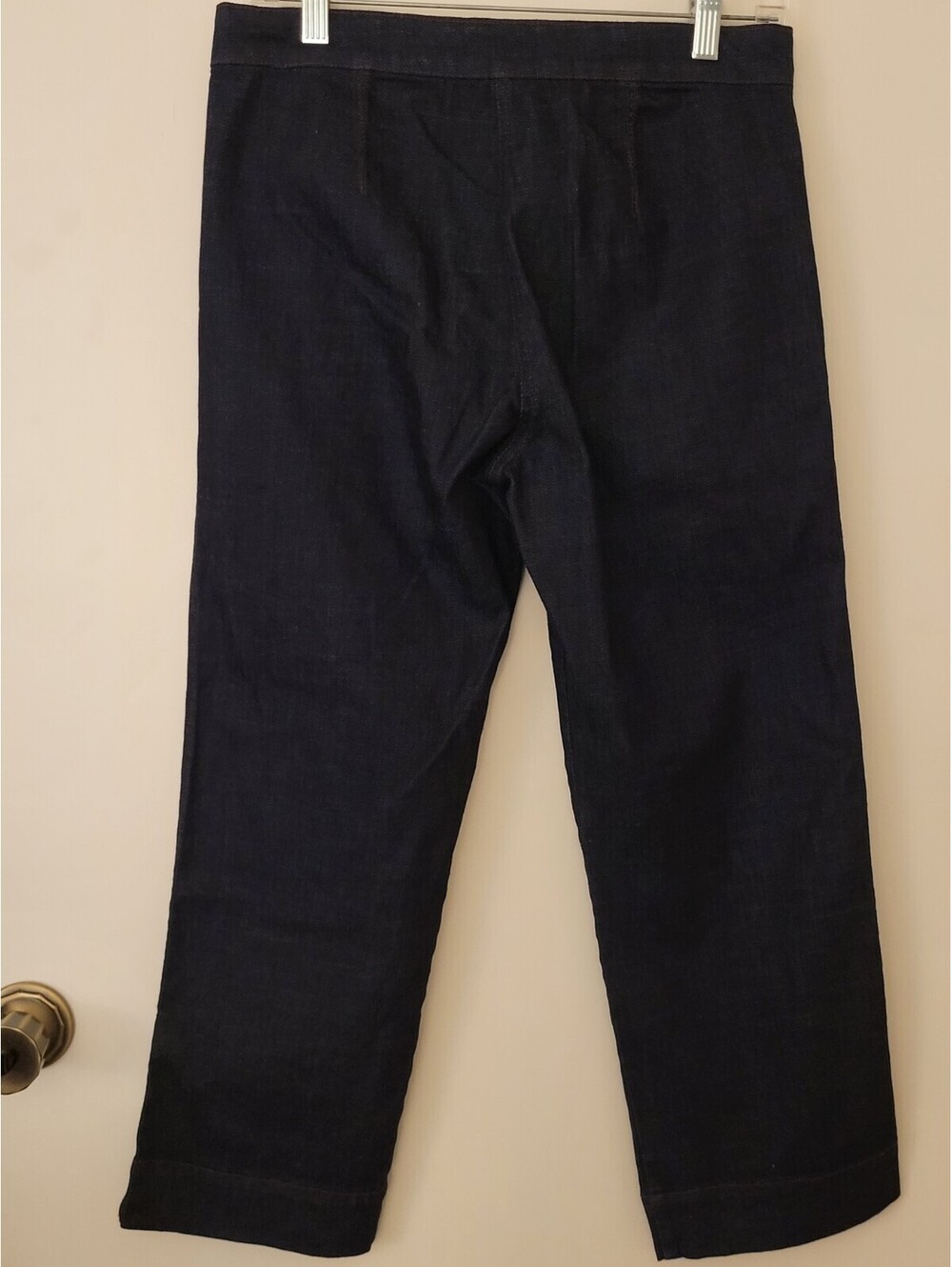 Eileen Fisher Organic Cotton Cropped Straight Leg Dress Jeans Sz Sm Dark Wash - Picture 5 of 9